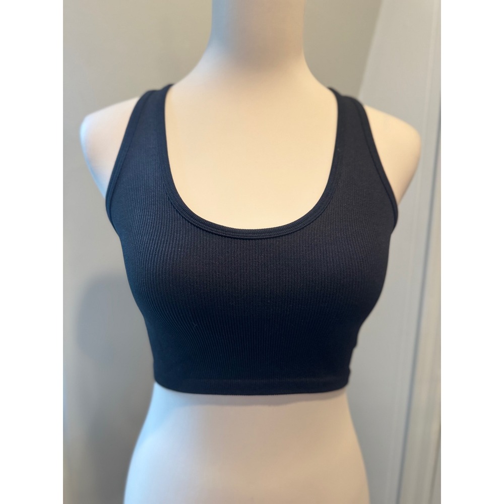 OFFLINE by Aerie Recharge Sports Bra Womens Medium Black Good Ribbed Racerback